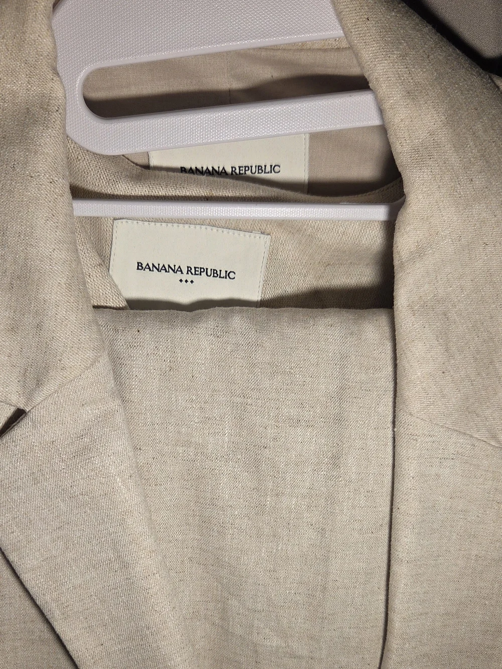 Banana Republic Beige Linen-Blend Suit and Vest